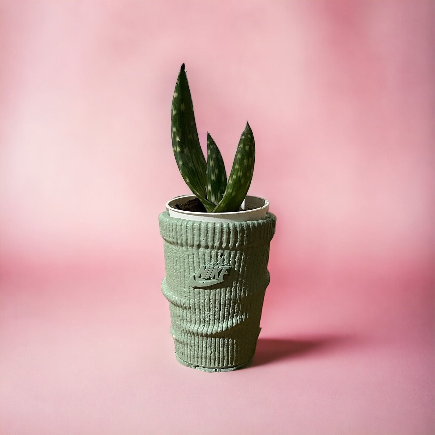 Sock Mini planter Green mini pot de fleur Low ceramic AF1 sneakers Basket 3.5 in / 9 cm