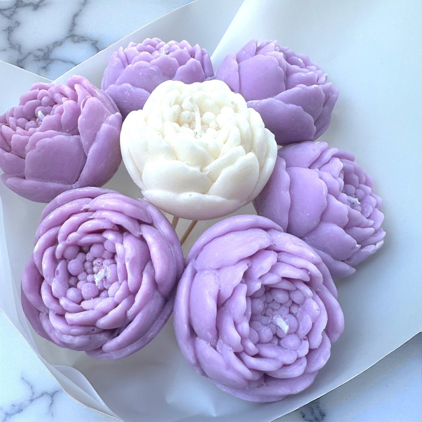 Bouquet de pivoines en bougies
