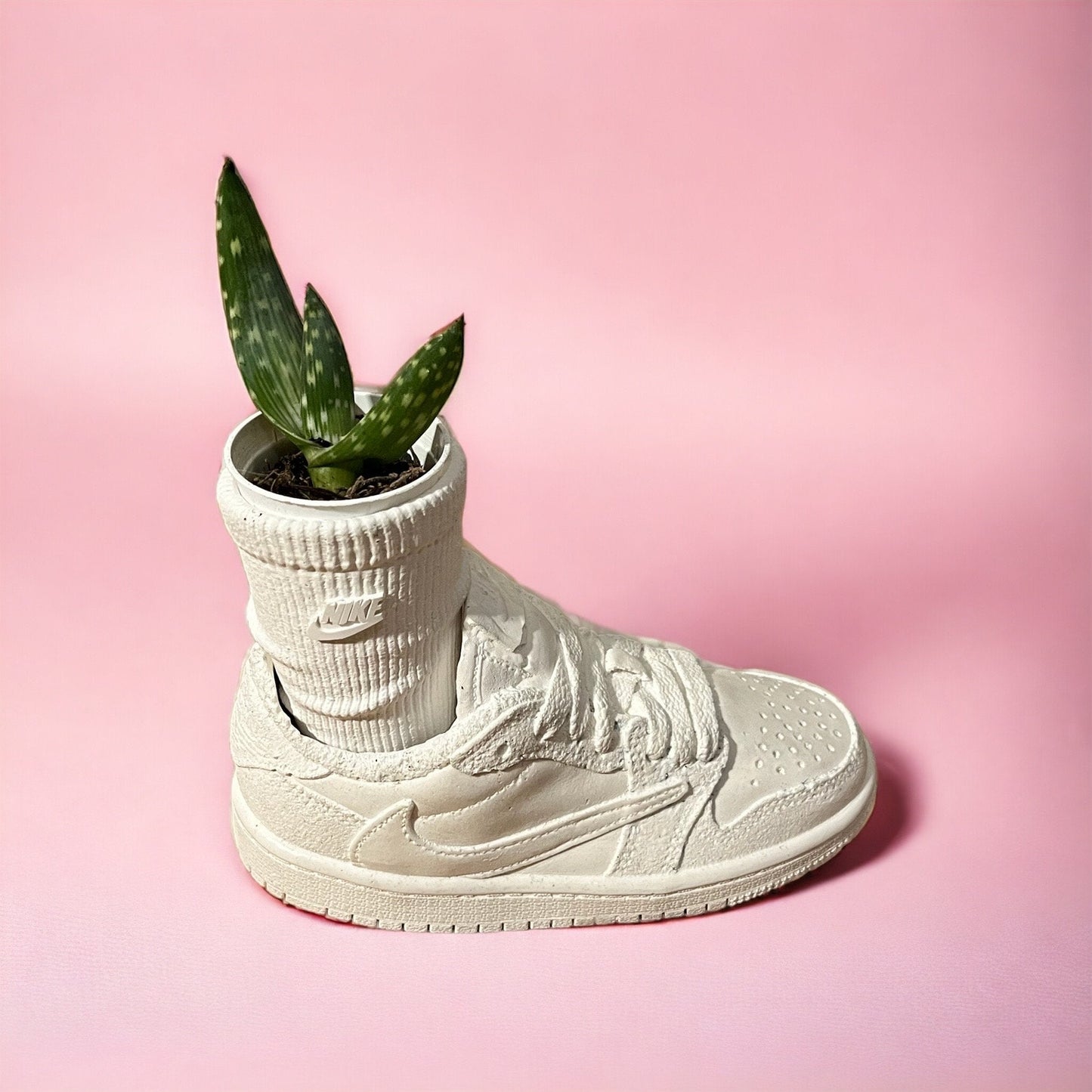 AJ1 Travis Scott Sock planter pot de fleur Low ceramic AF1 sneakers Basket 8 in / 20 cm