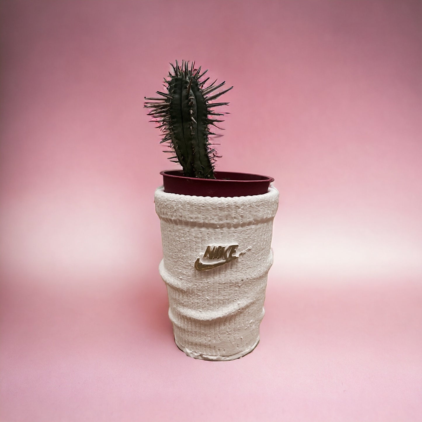Sock Mini planter gold swoosh pot de fleur Low ceramic AF1 sneakers Basket 3.5 in / 9 cm